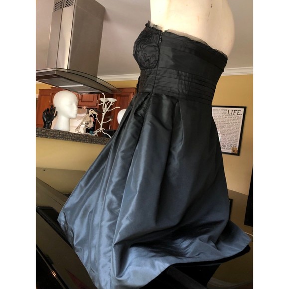 Black Vivienne Tam Silk Taffeta Statement Flower Strapless Cocktail Dress 6 - Picture 7 of 12